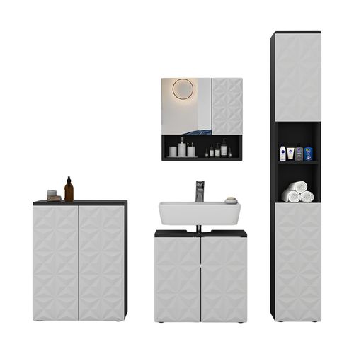 Meubles Bain Edge 40567 Noir 4 Parties