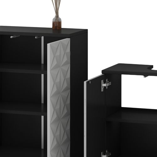 Meubles Bain Edge 40567 Noir 4 Parties