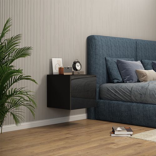 Table De Chevet Sofie 40423 Noir Haute Brillance 49.6x51.2cm