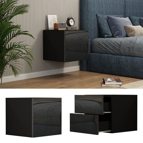 Table De Chevet Sofie 40423 Noir Haute Brillance 49.6x51.2cm