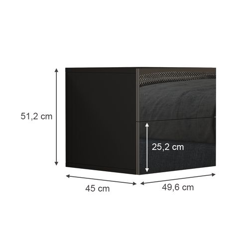 Table De Chevet Sofie 40423 Noir Haute Brillance 49.6x51.2cm