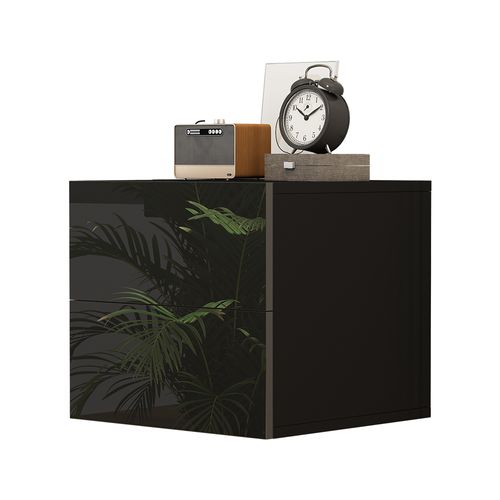 Table De Chevet Sofie 40423 Noir Haute Brillance 49.6x51.2cm