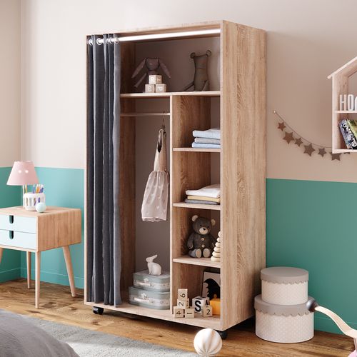 Armoire Doros 40635 Sonoma 100x168cm Ouvert, Avec Roulettes
