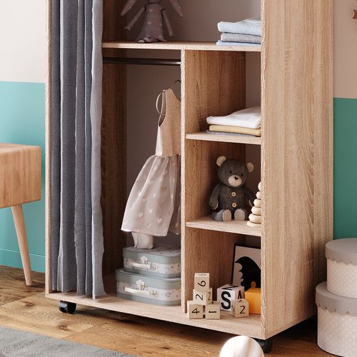 Armoire Doros 40637 Sonoma 100x146.6cm Ouvert Sur Roulettes