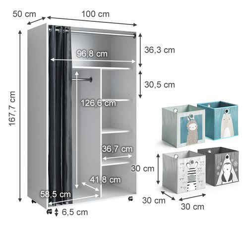 Armoire Doros 40639 Blanc 100x168cm