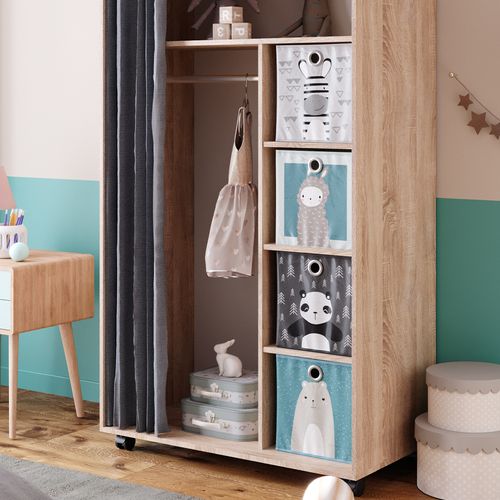 Armoire Doros 40640 Sonoma 100x168cm Ouvert, Avec Roulettes