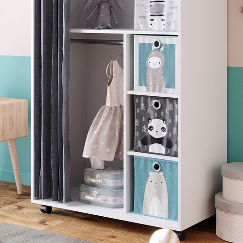 Armoire Doros 40642 Blanc 100x146.6cm Avec Boxes Pliables