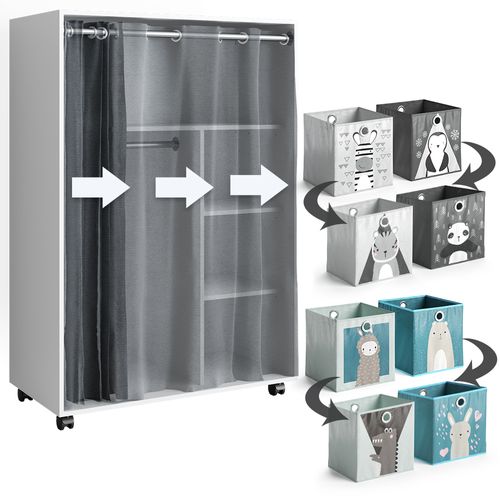 Armoire Doros 40642 Blanc 100x146.6cm Avec Boxes Pliables