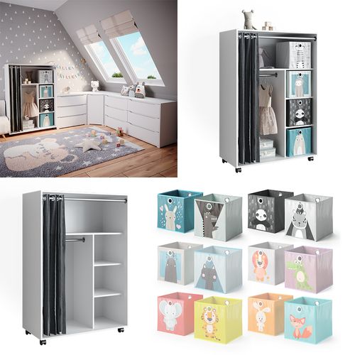 Armoire Doros 40642 Blanc 100x146.6cm Avec Boxes Pliables