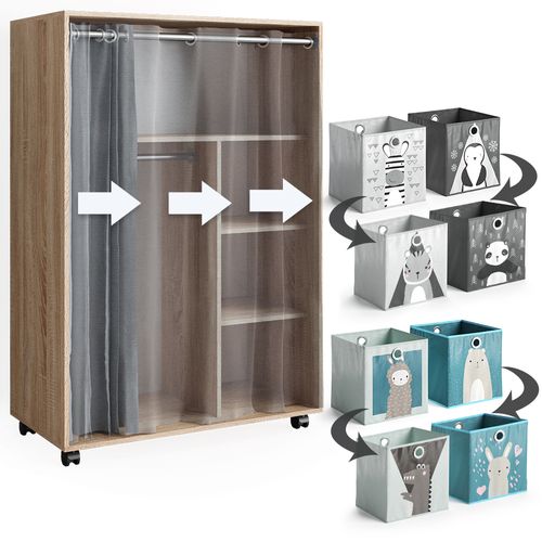 Armoire Doros 40643 Sonoma 100x146.6cm Avec Boxes Pliables