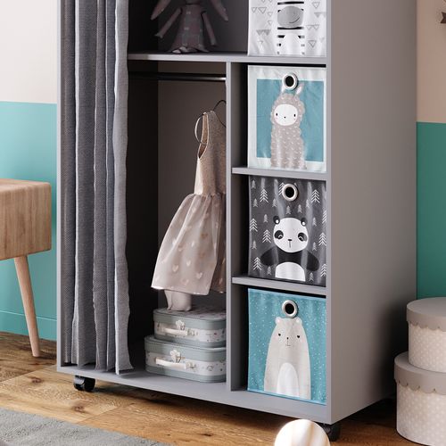 Armoire Doros 40644 Gris 100x146.6cm Avec Boxes Pliables