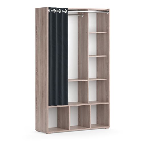 Armoire Pour Enfants Luigi 40648 Sonoma 105.8x178.1cm Avec Tringle à Rideaux