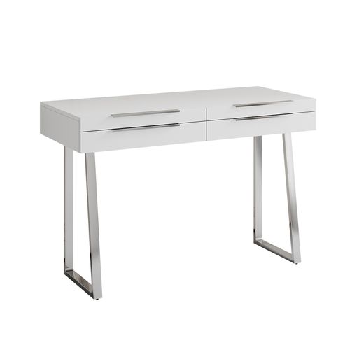 Bureau Alexia 40674 Blanc 120x50cm Avec Tiroirs