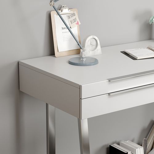 Bureau Alexia 40674 Blanc 120x50cm Avec Tiroirs