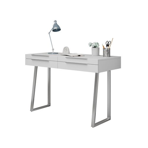 Bureau Alexia 40674 Blanc 120x50cm Avec Tiroirs