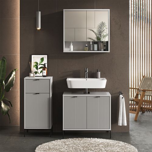 Meubles Bain Eliza 40704 Gris 3 Parties