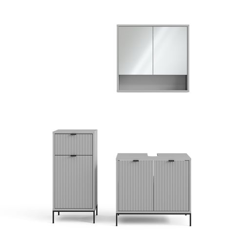 Meubles Bain Eliza 40704 Gris 3 Parties