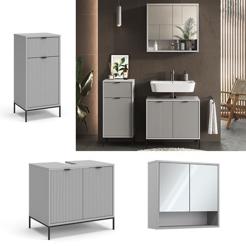 Meubles Bain Eliza 40704 Gris 3 Parties
