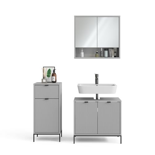 Meubles Bain Eliza 40704 Gris 3 Parties