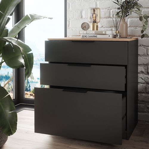 Commode Avec Tiroirs Betti 40611 Anthracite/sonoma 50x90cm