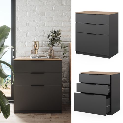 Commode Avec Tiroirs Betti 40611 Anthracite/sonoma 50x90cm