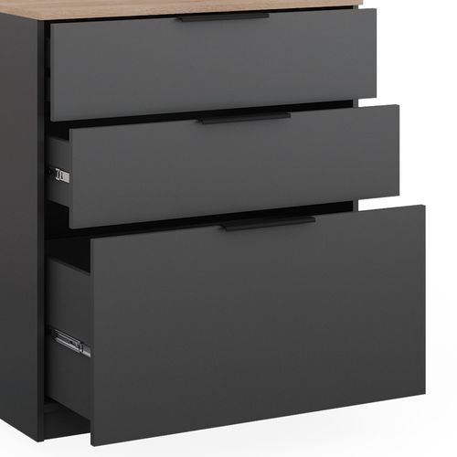 Commode Avec Tiroirs Betti 40611 Anthracite/sonoma 50x90cm