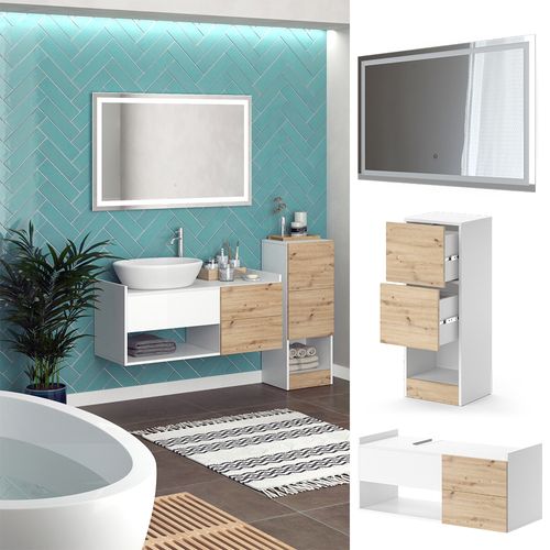 Ensemble Meubles Bain Alf, Blanc, 3 Pièces