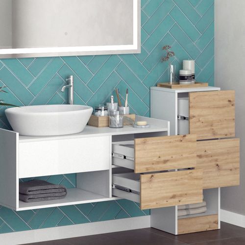 Ensemble Meubles Bain Alf, Blanc, 3 Pièces