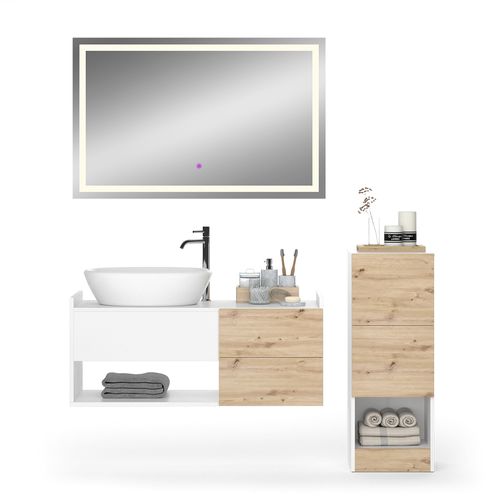 Ensemble Meubles Bain Alf, Blanc, 3 Pièces