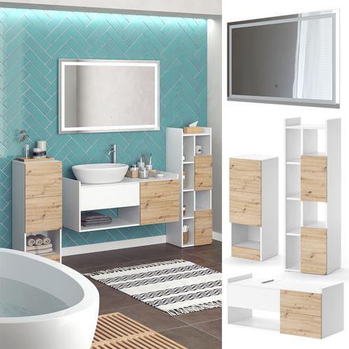 Meubles Bain Alf 40712 Blanc 4 Parties