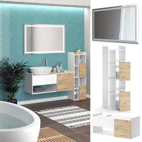Meubles Bain Alf 40711 Blanc 3 Parties