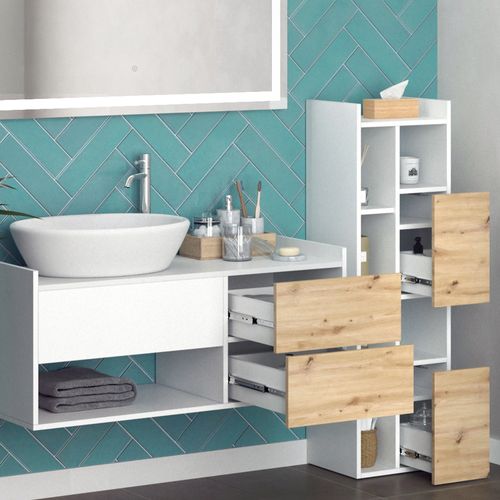 Meubles Bain Alf 40711 Blanc 3 Parties