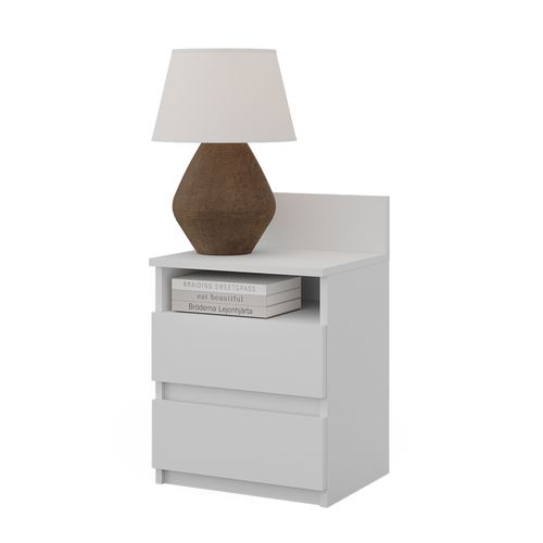 Table De Chevet Monty 40431 Blanc 32.3x59.1cm