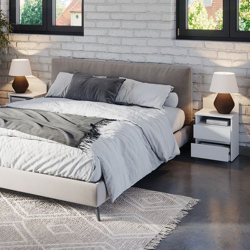 Table De Chevet Monty 40431 Blanc 32.3x59.1cm