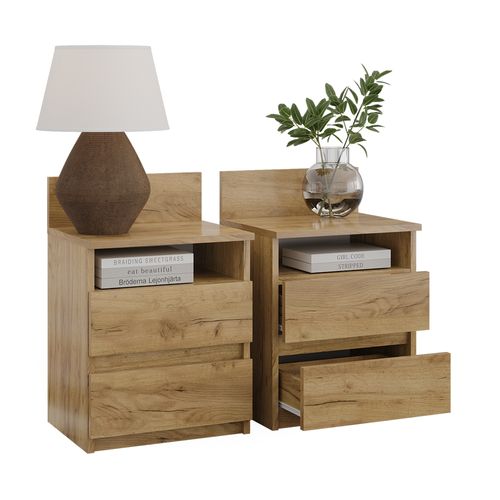 Table De Chevet Monty 40436 Chêne De Force Doré Lot De 2