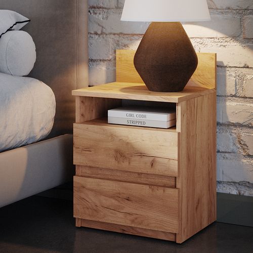 Table De Chevet Monty 40436 Chêne De Force Doré Lot De 2