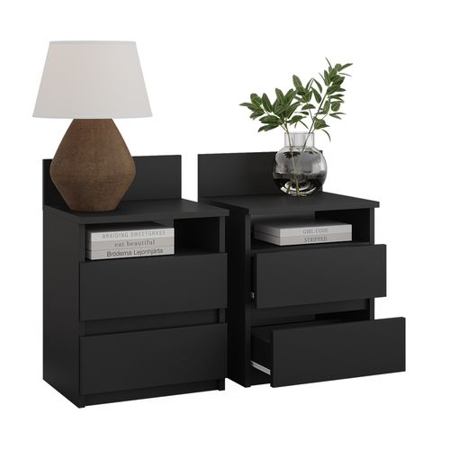 Table De Chevet Monty 40437 Noir Lot De 2