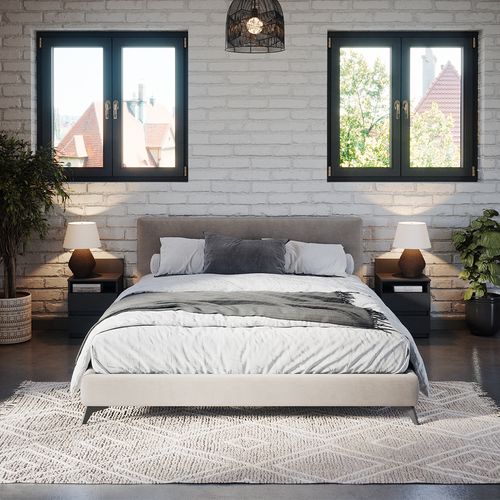 Table De Chevet Monty 40437 Noir Lot De 2