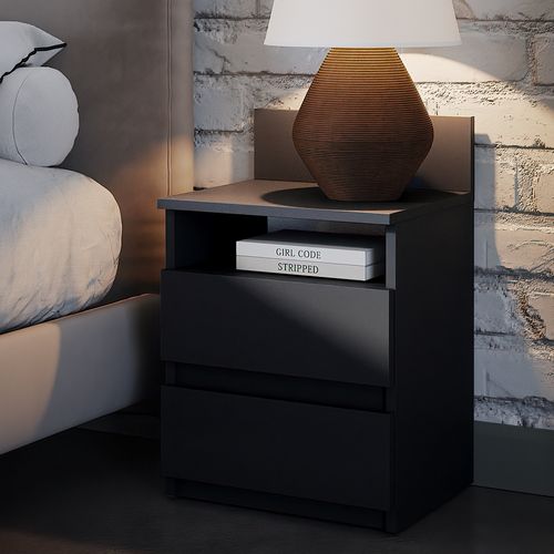 Table De Chevet Monty 40437 Noir Lot De 2