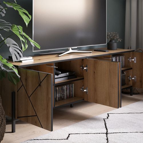 Meuble TV Hatto 40523 Chêne 156.8x50cm