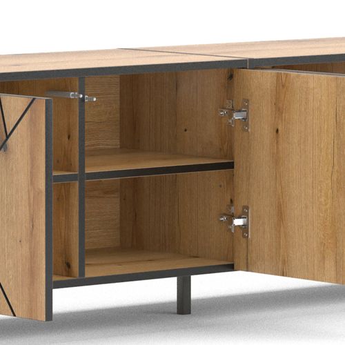 Meuble TV Hatto 40523 Chêne 156.8x50cm