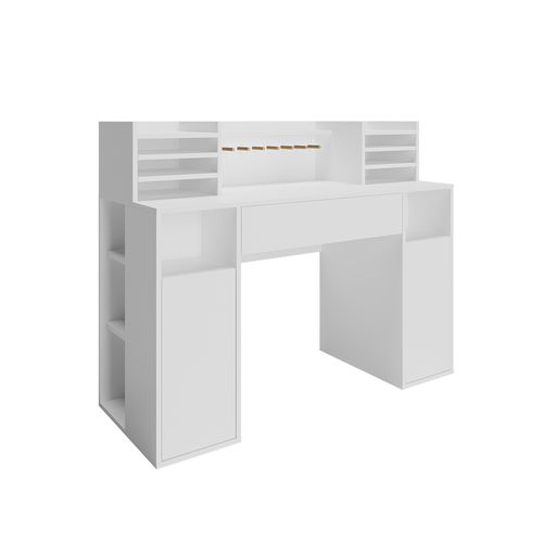 Bureau  40626 Blanc 126.8x50cm XL Avec Étagères