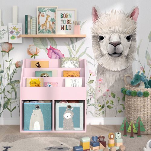 Bibliothèque Enfant Luigi 40727 Rose 72x79cm Sans Boîtes Pliantes