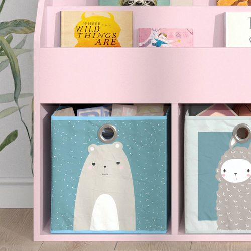 Bibliothèque Enfant Luigi 40772 Rose 72x79cm Avec 2 Boîtes Pliantes (ours, Mouton)