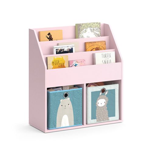 Bibliothèque Enfant Luigi 40772 Rose 72x79cm Avec 2 Boîtes Pliantes (ours, Mouton)