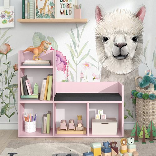 Bibliothèque Enfant Luigi 40728 Rose 107.2x88.6cm Sans Boîtes Pliantes