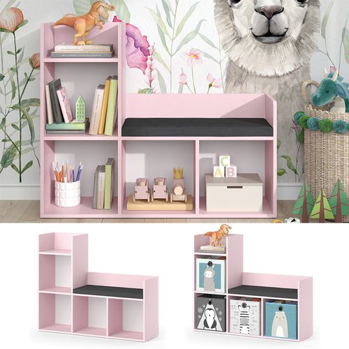 Bibliothèque Enfant Luigi 40728 Rose 107.2x88.6cm Sans Boîtes Pliantes