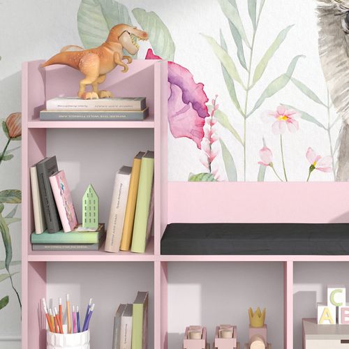 Bibliothèque Enfant Luigi 40728 Rose 107.2x88.6cm Sans Boîtes Pliantes
