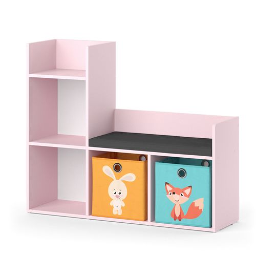 Bibliothèque Enfant Luigi 40774 Rose 107.2x88.6cm Avec 2 Boîtes Pliantes (multicolore)
