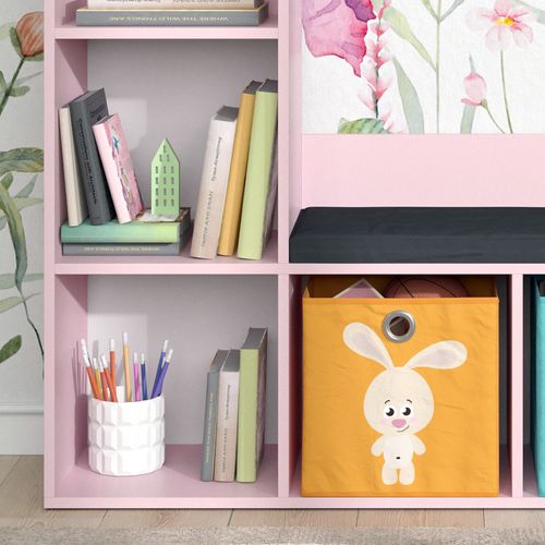 Bibliothèque Enfant Luigi 40774 Rose 107.2x88.6cm Avec 2 Boîtes Pliantes (multicolore)